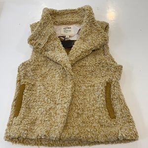 Dylan Frosty Tipped Cozy Vest with Knit Lining in Yellow